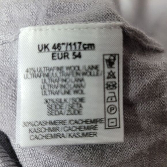 Alan Paine Cashmere Silk Mens Size M Gray Sweater 1/4 Quarter Zip Pullover Great - Picture 8 of 12